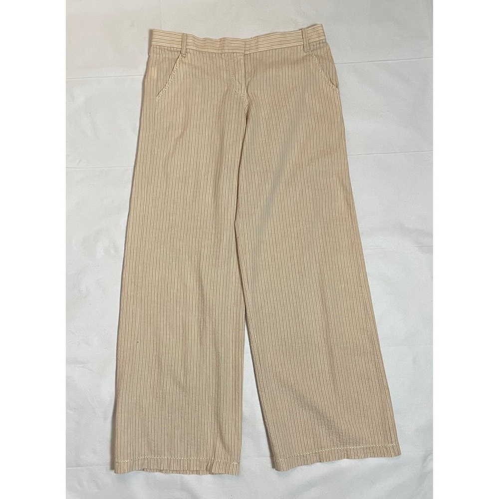 Max Studio Wide Leg Cotton Linen Blend Beige Pants Size L